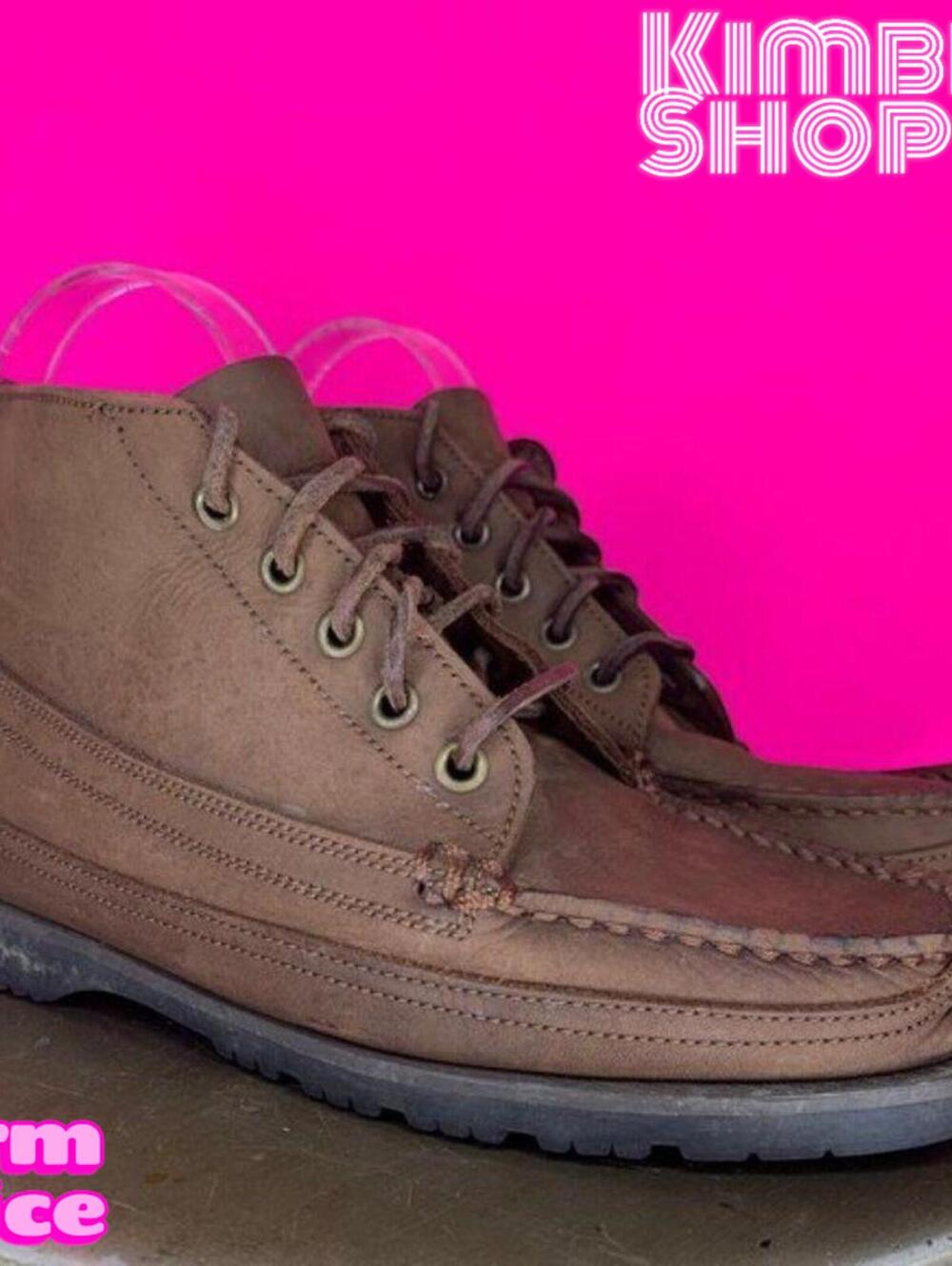 Colorado Brown Leather Moc Toe Lace-Up Ankle Boots US 6